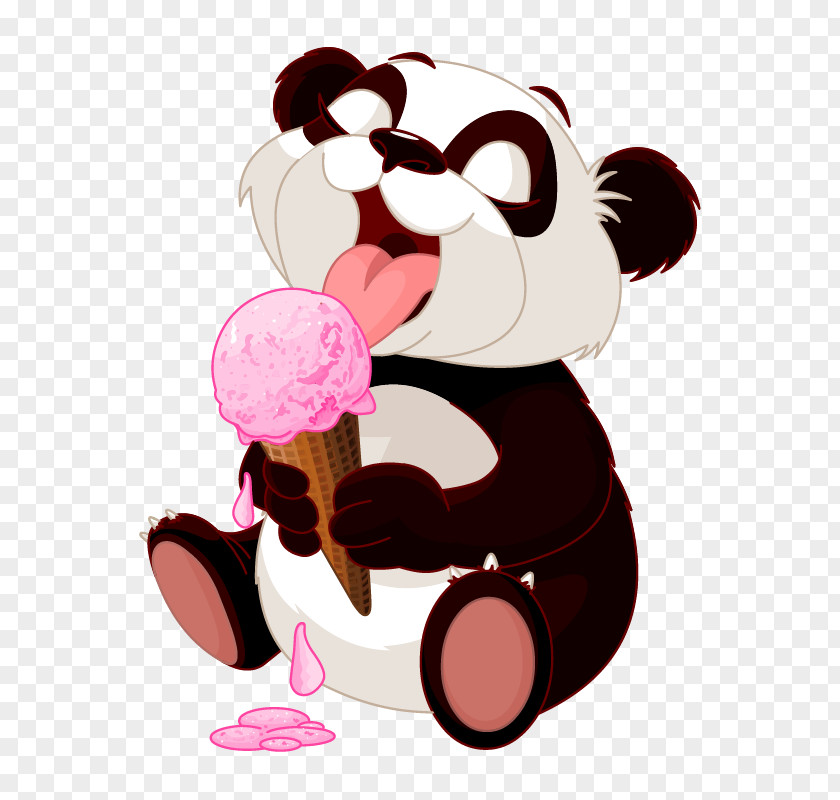 Ice Cream Giant Panda Eating PNG