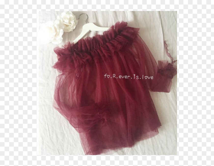 Tulle Magenta Fur Shoulder PNG