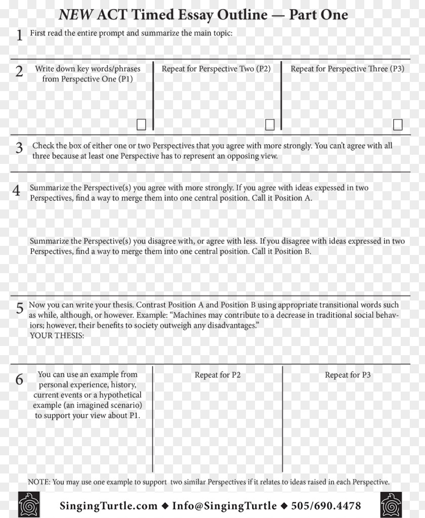 Thesis Essay Statement ACT Writing Document PNG