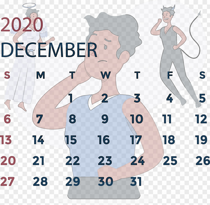 December 2020 Printable Calendar PNG