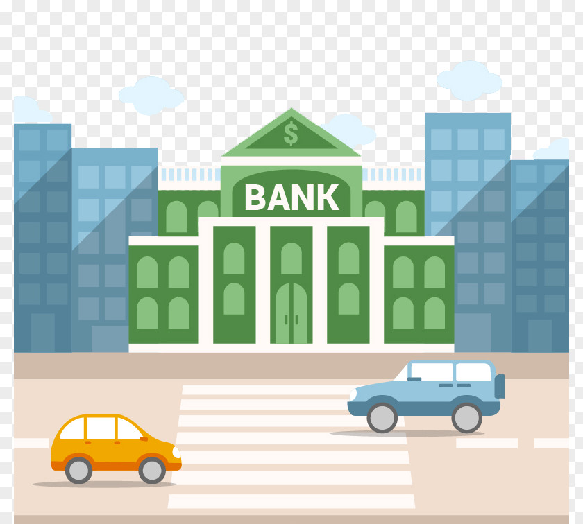 Street Bank Building Vector Financial Technology Finance PNG