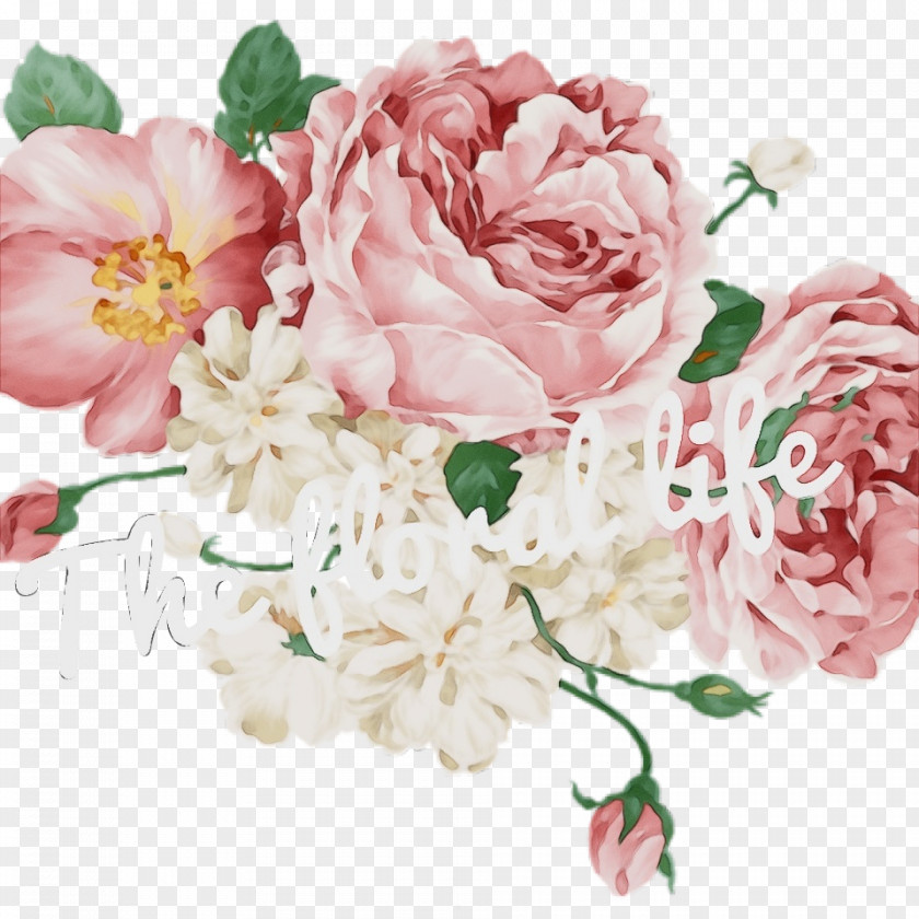 Artificial Flower Chinese Peony Watercolor Pink Flowers PNG
