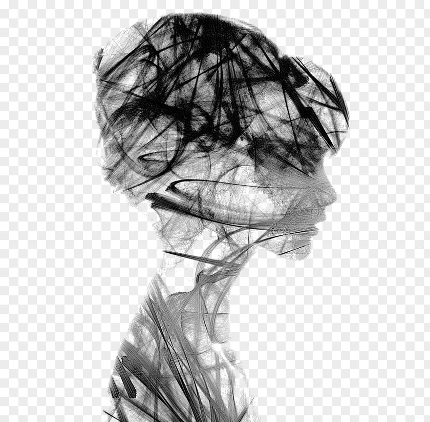 Creative Girls Avatar Multiple Exposure Photography Portrait Silhouette PNG