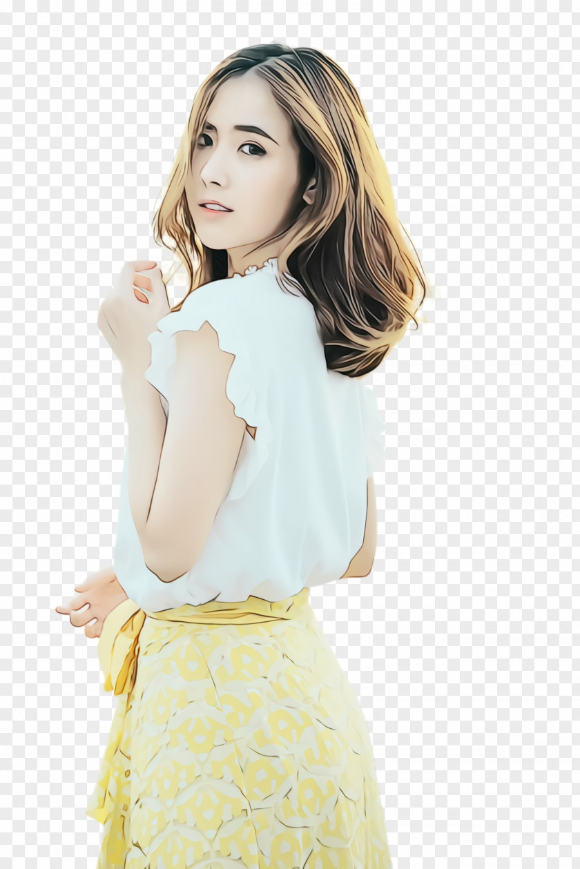 Fashion Shoulder Clothing White Yellow Model Waist PNG