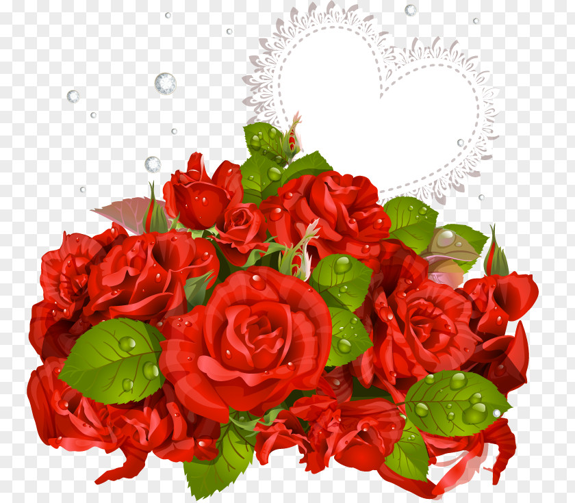 Romantic Rose Vector Flower Clip Art PNG