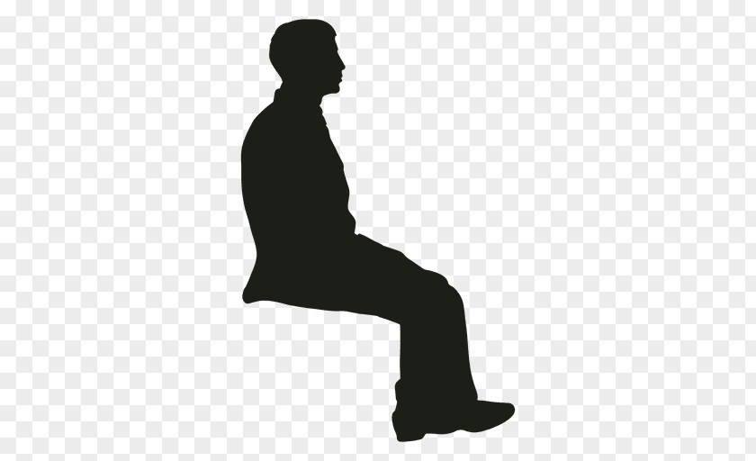 Sitting Man Silhouette PNG
