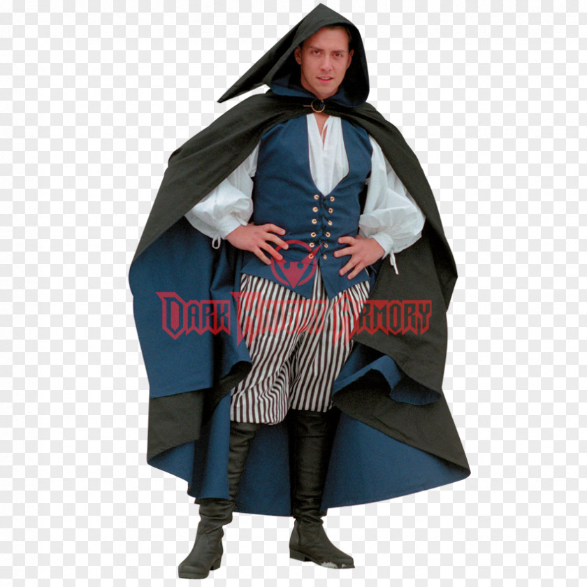 Twill Robe Renaissance Middle Ages Cloak Cape PNG