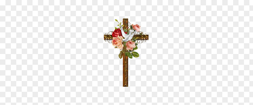 Flowers Wrapped Cross PNG wrapped cross clipart PNG