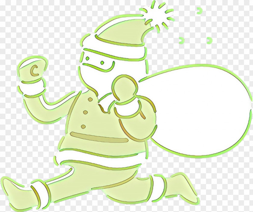 Green Cartoon Sticker Line Art PNG