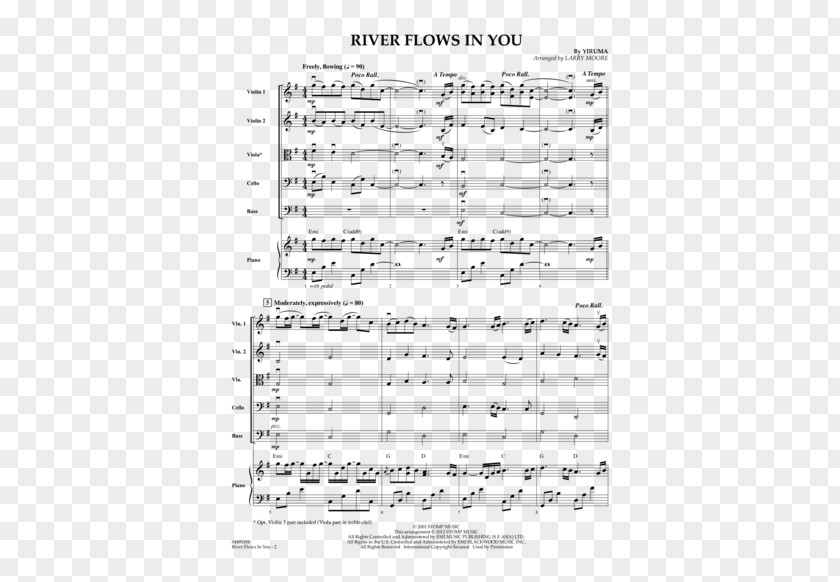 Sheet Music River Flows In You Orchestra Violin PNG in Violin, river flows you sheet music clipart PNG