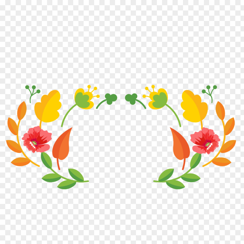 Garland Material Floral Design Autumn Banner PNG