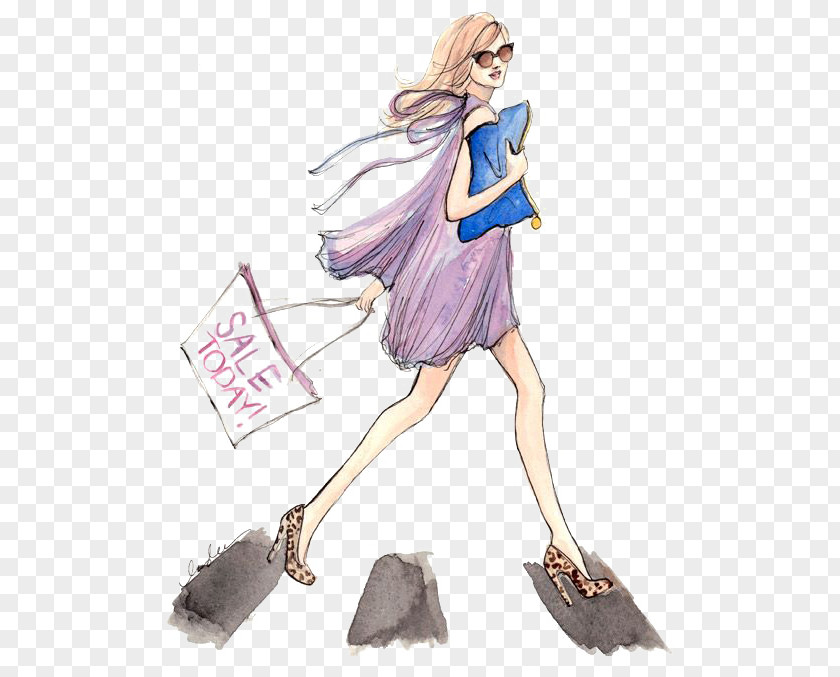 Girls Fashion Illustration Drawing Sketchbook PNG