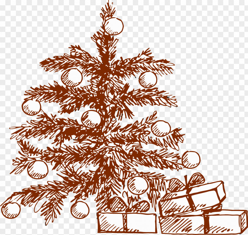Hand-painted Gift Christmas Tree Pattern Drawing Gratis PNG