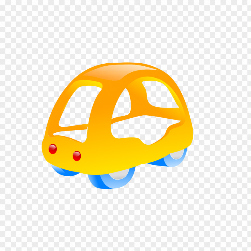 Yellow Cartoon Car Material Graphic Design PNG