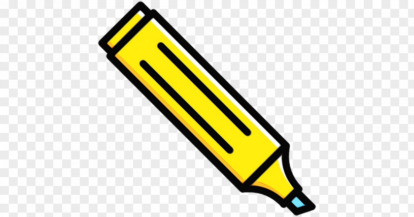 Yellow Wet Ink Line Clip Art PNG