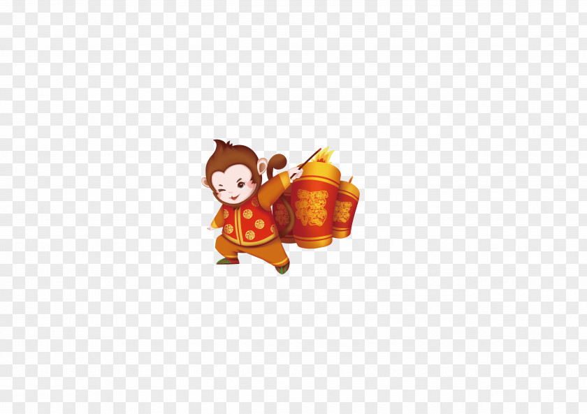 Animal Year,monkey Chinese New Year Firecracker PNG