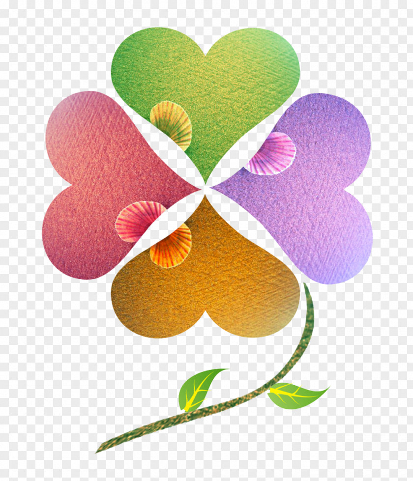 Clover Four-color Picture Material Four-leaf Download Sina Weibo PNG