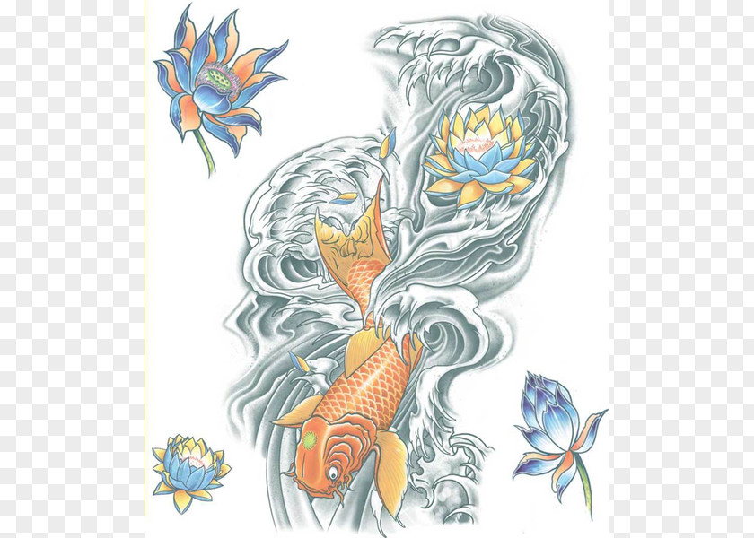 Koi Tattoo Abziehtattoo Sleeve Tinsley Transfers PNG