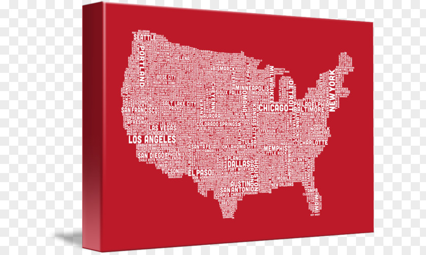 Map United States Of America City Canvas PNG