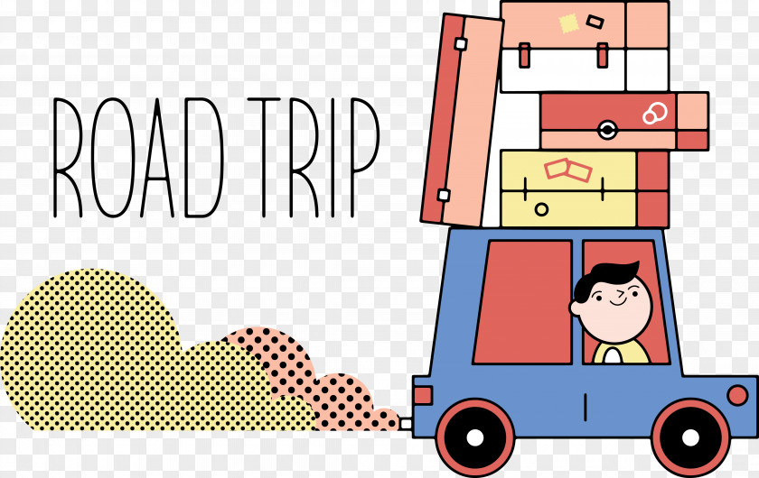 Cartoon Self Driving Tour Travel Road Trip Tourism PNG