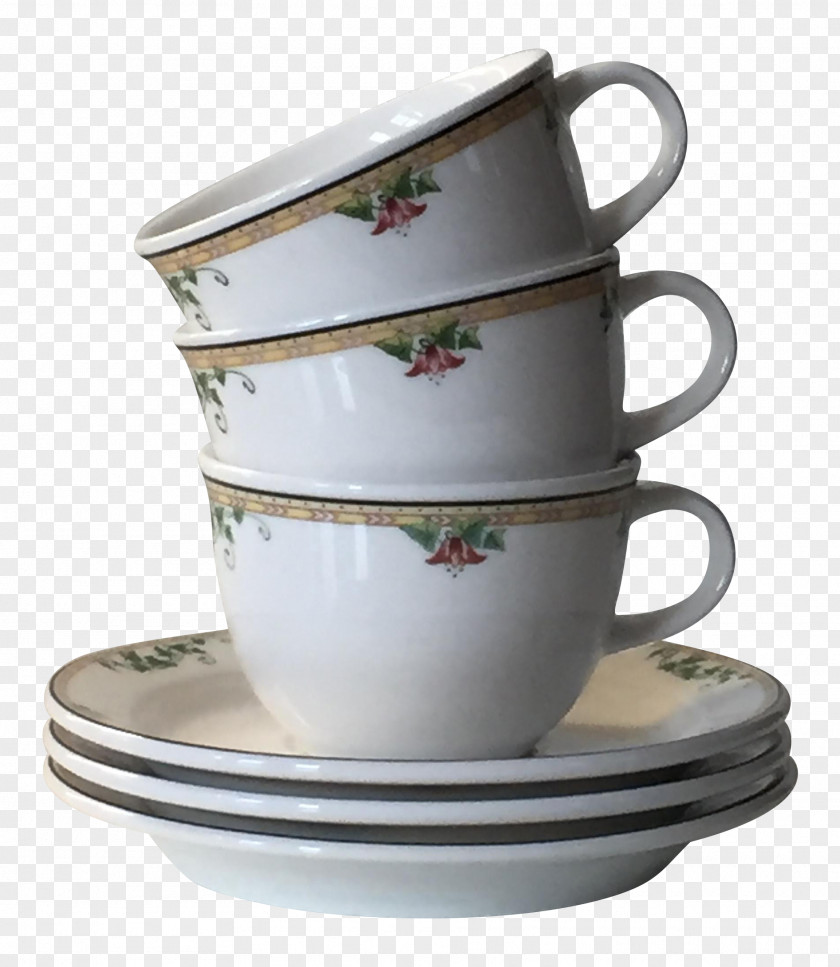Porcelain Cup Coffee Saucer Kettle Mug PNG