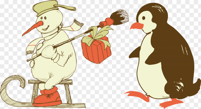Snowman Santa Claus Christmas Card Clip Art PNG