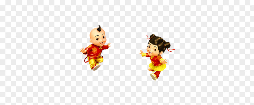 Chinese New Year Style Doll Cartoon Clip Art PNG