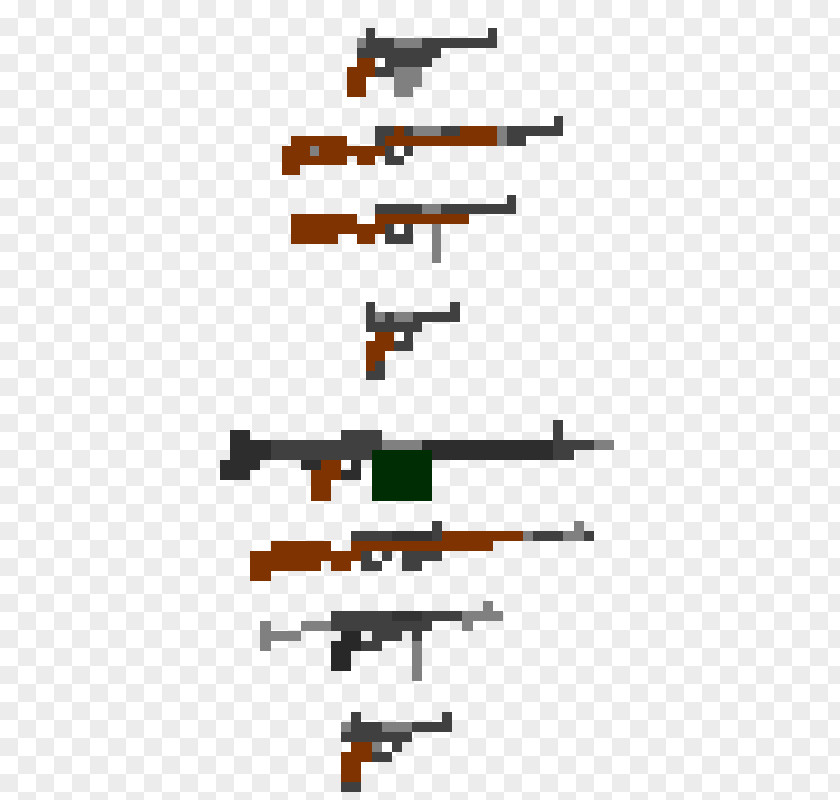 Small Guns Firearm Weapon Gun Sprite Pixel Art PNG