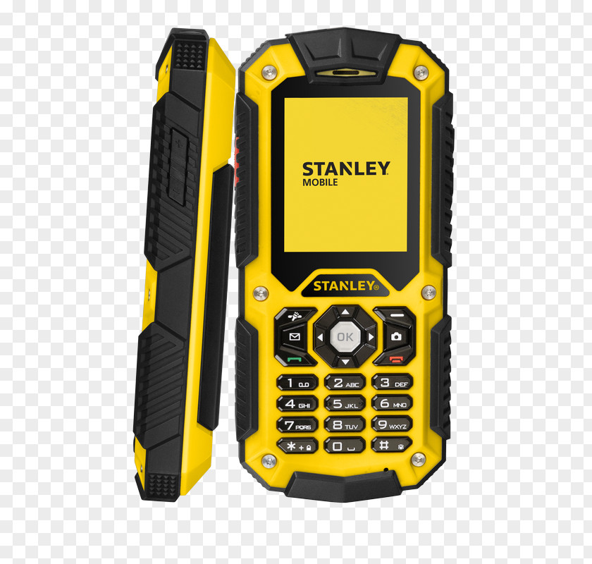 Smartphone Stanley Hand Tools Telephone S-121 IP67 2G Feature Phone + Bluetooth Speaker Fonerange Rugged 128 PNG