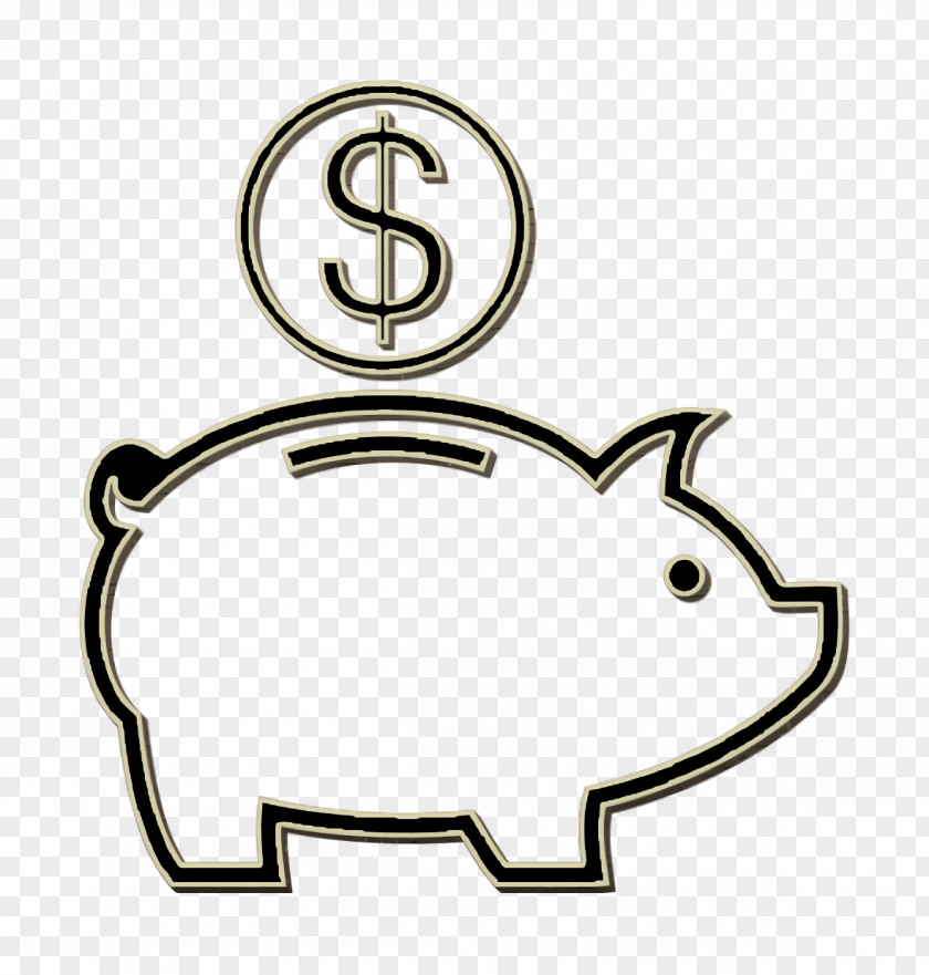 Commerce Icon Bank Piggy With Dollar Coin PNG