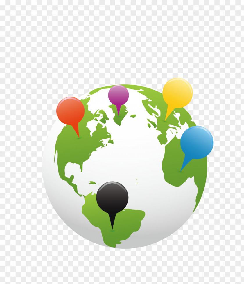 Earth Vector Material Globe World Paper Pin PNG