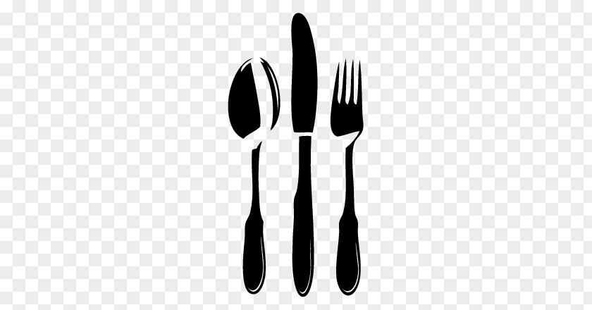 Fork And Knife Spoon Black White PNG
