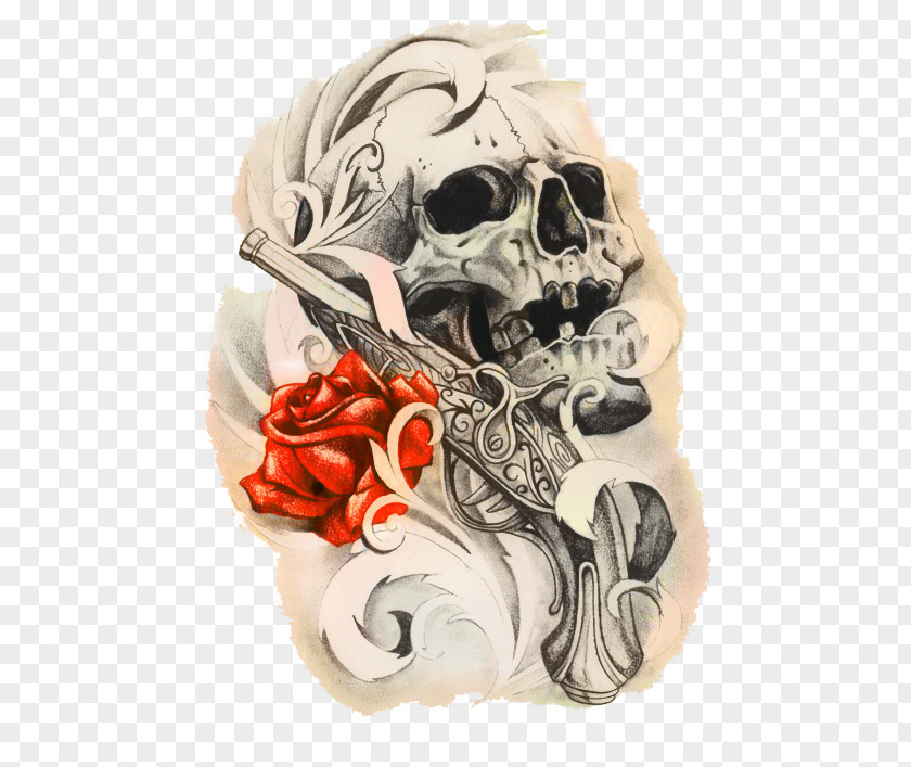 Tattoo Skull Rose Flash Calavera PNG