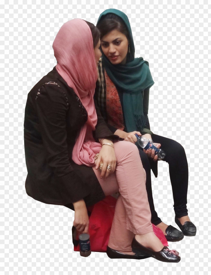 Sitting Man Iran Hijab Woman Muslim PNG
