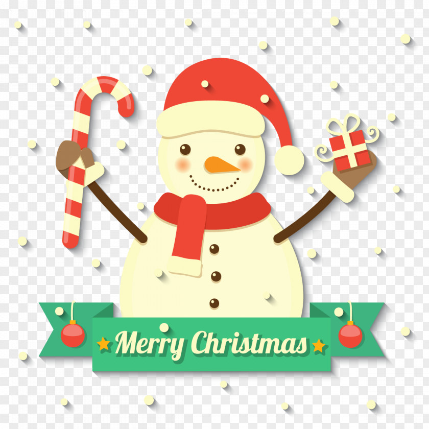 Vector Christmas Snowman Clip Art PNG