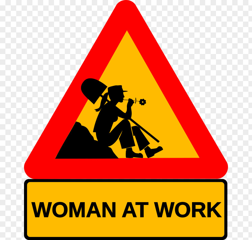 Warning Men At Work Traffic Sign Clip Art PNG