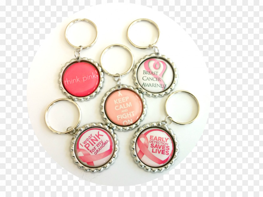 Think Key Earring Body Jewellery Silver Pink M PNG