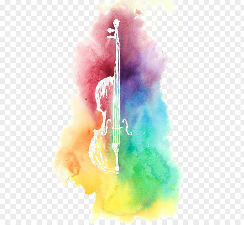 Drawing Violin Watercolor Painting Ukulele Cello Musical Instrument PNG