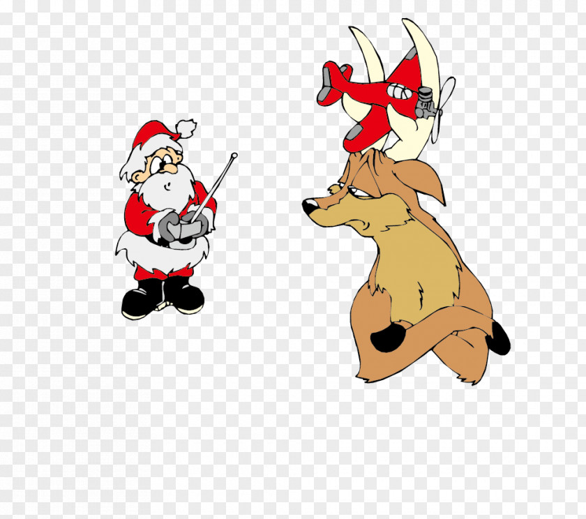Santa Claus And Reindeer Vector Clauss Christmas PNG