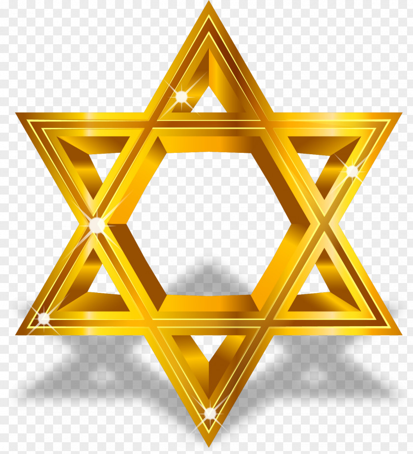 Vector Painted Gold Star Of David Computer File PNG