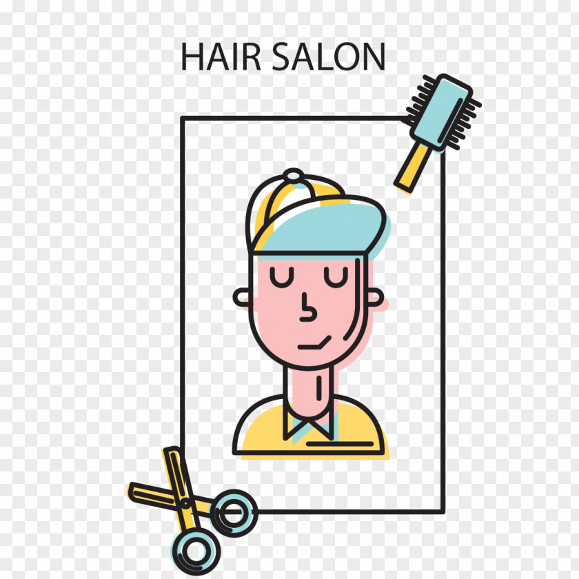 Children Hair Salon Tag Vector Comb Cartoon Illustration PNG