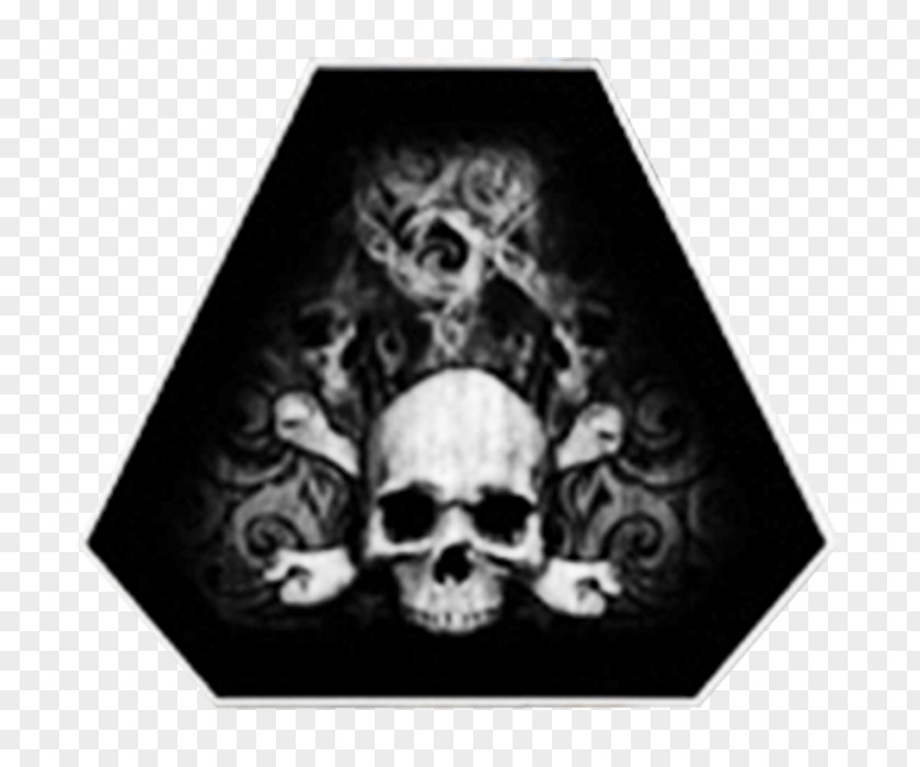 Skull White Black M PNG