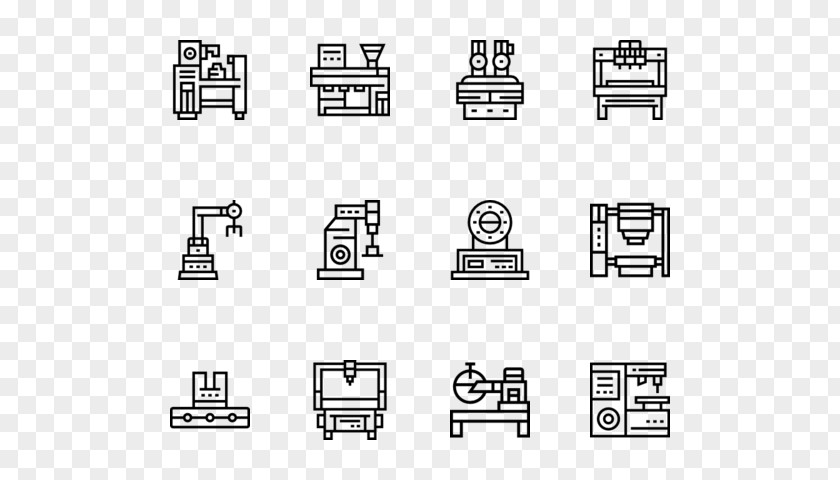 Factory Machinery Barcode Drawing QR Code PNG