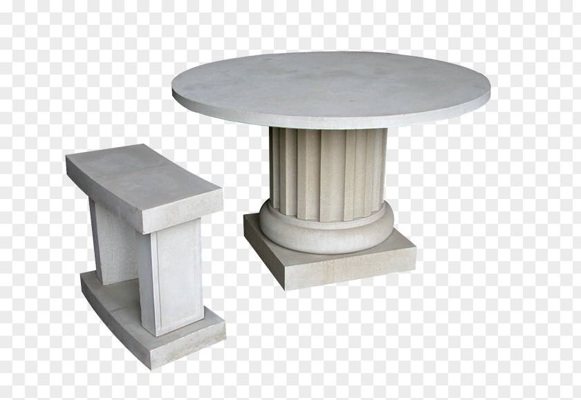 Stone Pillar Table Garden Furniture Bench Cast PNG