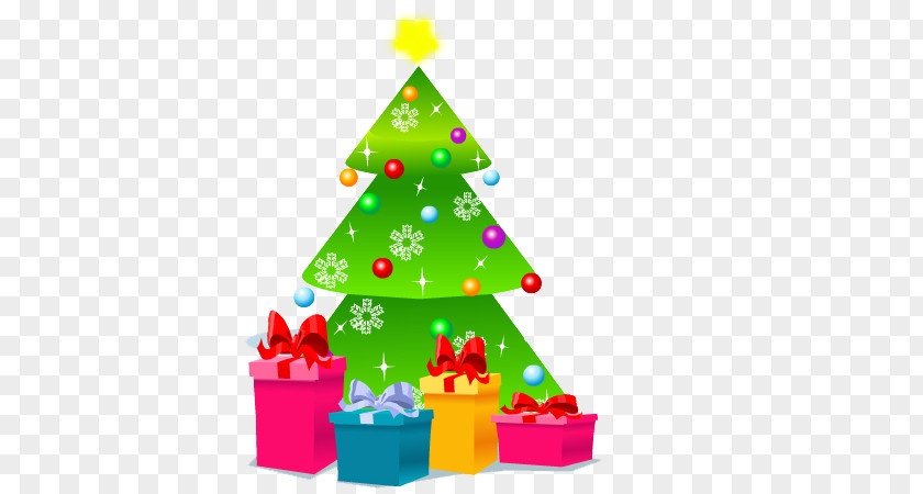 Christmas Tree With Gifts Santa Claus Snowman Tree-topper PNG