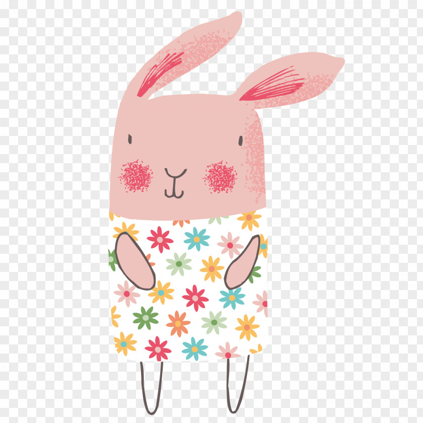 Cute Rabbit Cartoon Drawing PNG