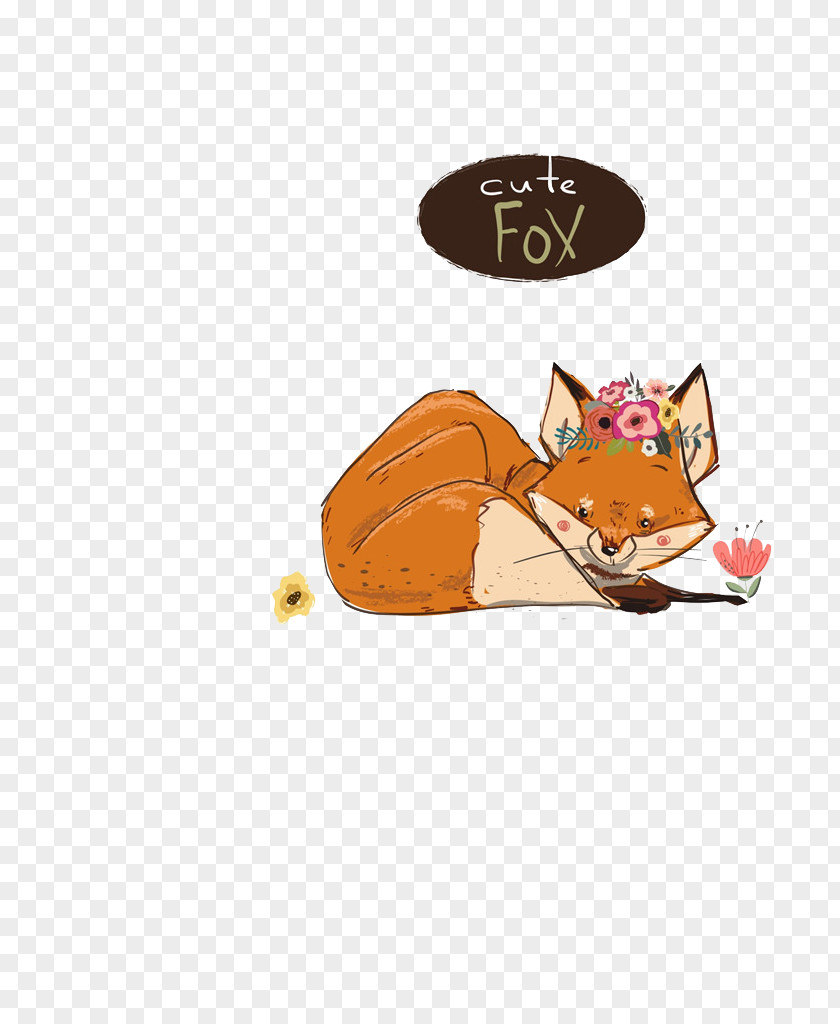 Yellow Fox Cartoon Drawing Illustration PNG