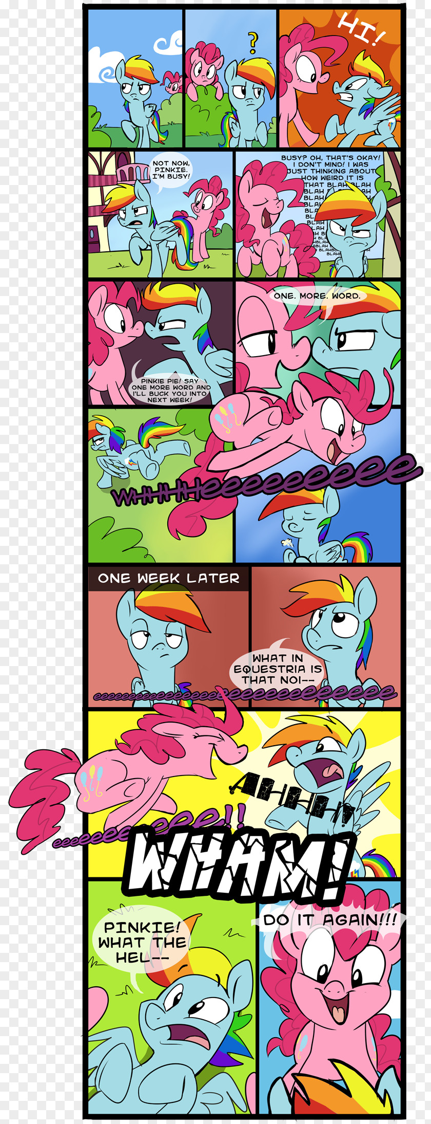 Comic Word Comics Pinkie Pie Rainbow Dash Pony Fluttershy PNG
