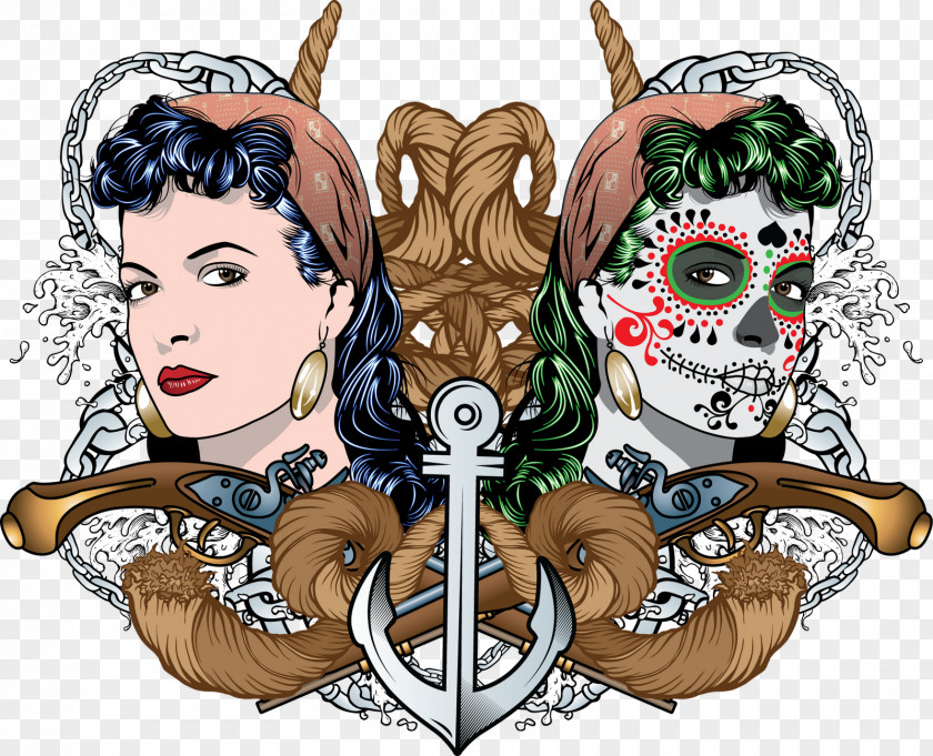 Exquisite Graphics Calavera Cartoon Rockabilly PNG