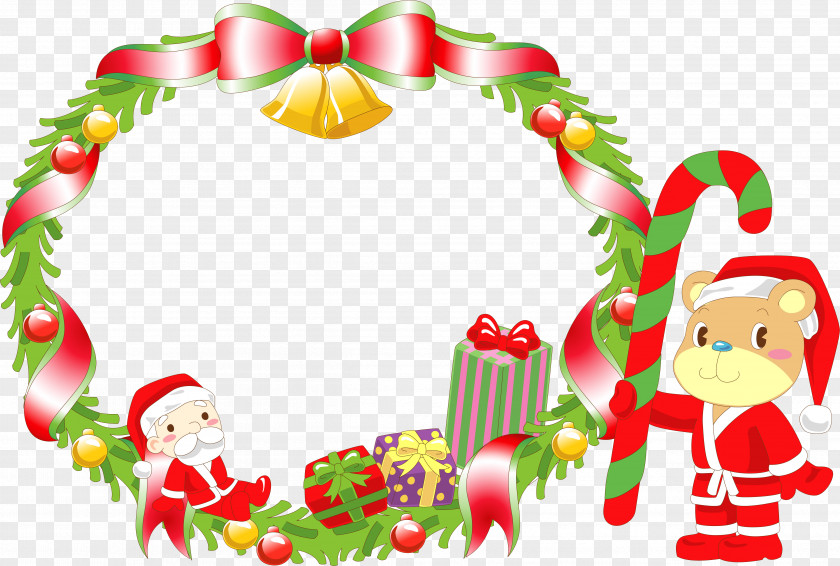 Santa Claus Christmas Day Advent Wreath Decoration PNG